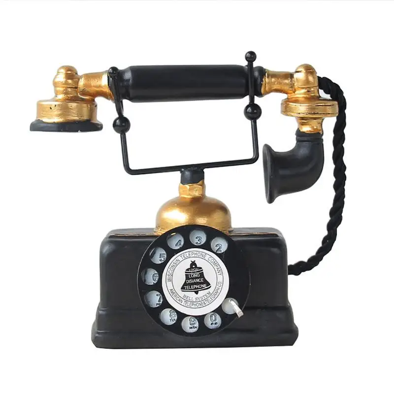Винтажная телефонная Статуэтка изделия из смолы ретро модель миниатюрное