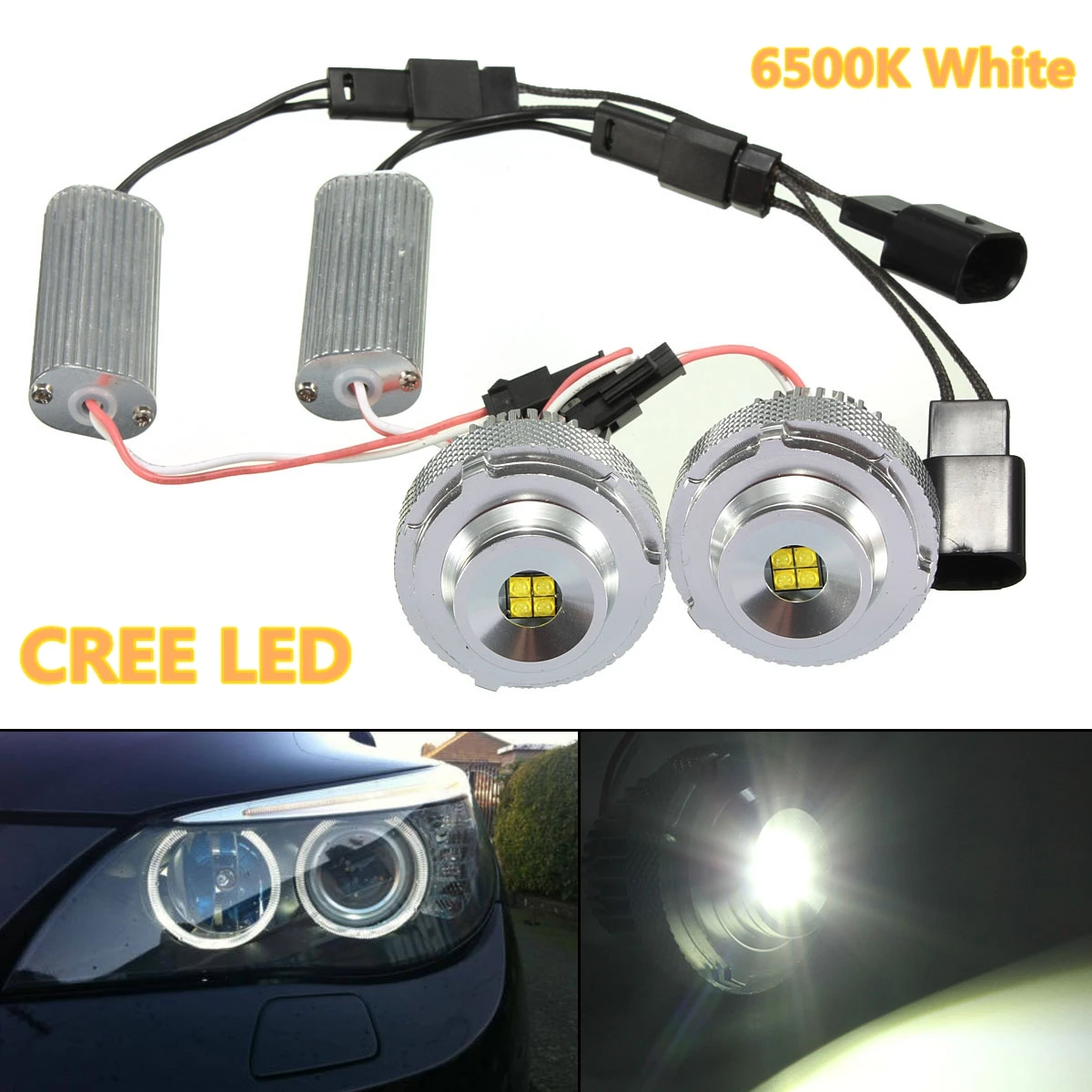 

2X 20W White LED Angel Eyes Halo Light Bulbs For BMW E60 528i 535i LCI Super Brightness