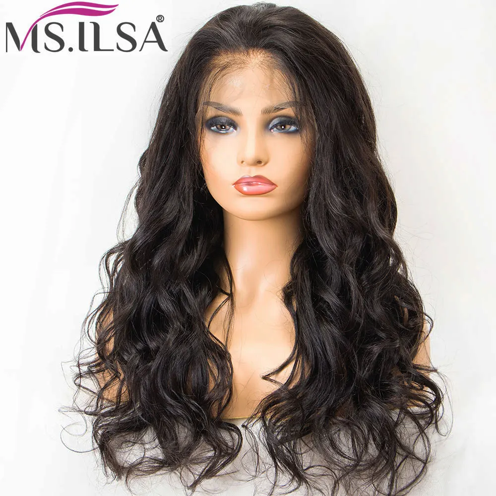 Body Wave Lace Front Human Hair Wigs For Women Natural Wave Brazilian 4 Inch Remy Lace Wig with Pre Plucked Baby Hair MS.ILSA