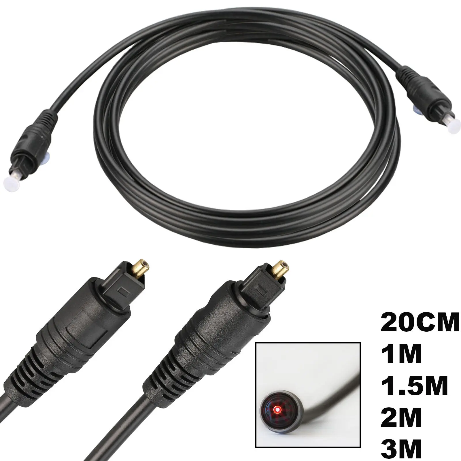 Цифровой OD2.2mm Toslink Волоконно-оптический цифровой аудио кабель адаптер 20 см 1 М 5 м 2