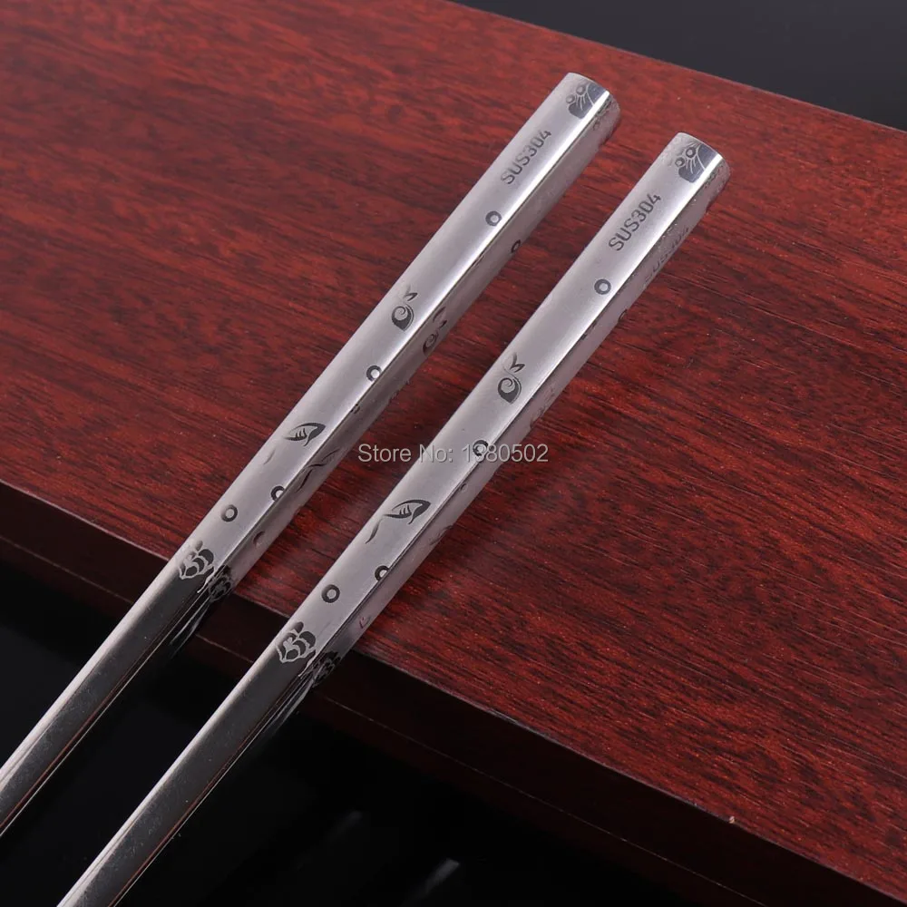 6Pairs /lot 304 Stainless Steel personality Non-Slip Reusable Portable Metal Chopstick for Food | Дом и сад