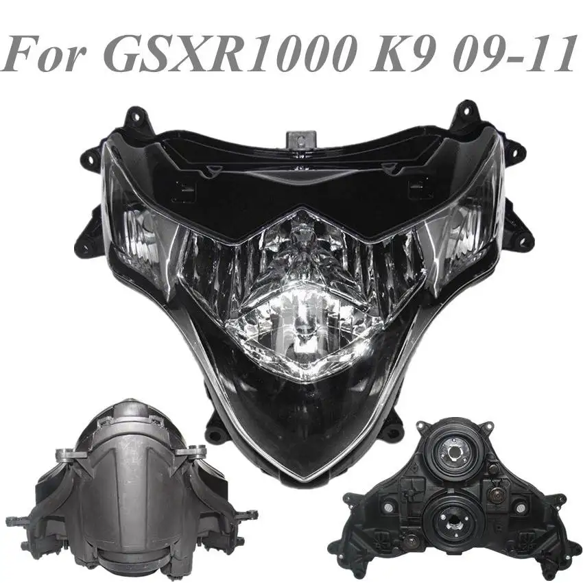 

Moto Front Headlight Head Lamp Assembly For Suzuki GSXR1000 K9 2009 2010 2011 GSX-R1000 Clear