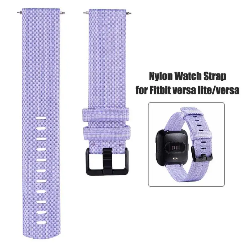 

Nylon Watchband Black Buckle Bracelet Watch Strap Wrist Band for Fitbit Versa/Fitbit Versa Lite Smart Accessory