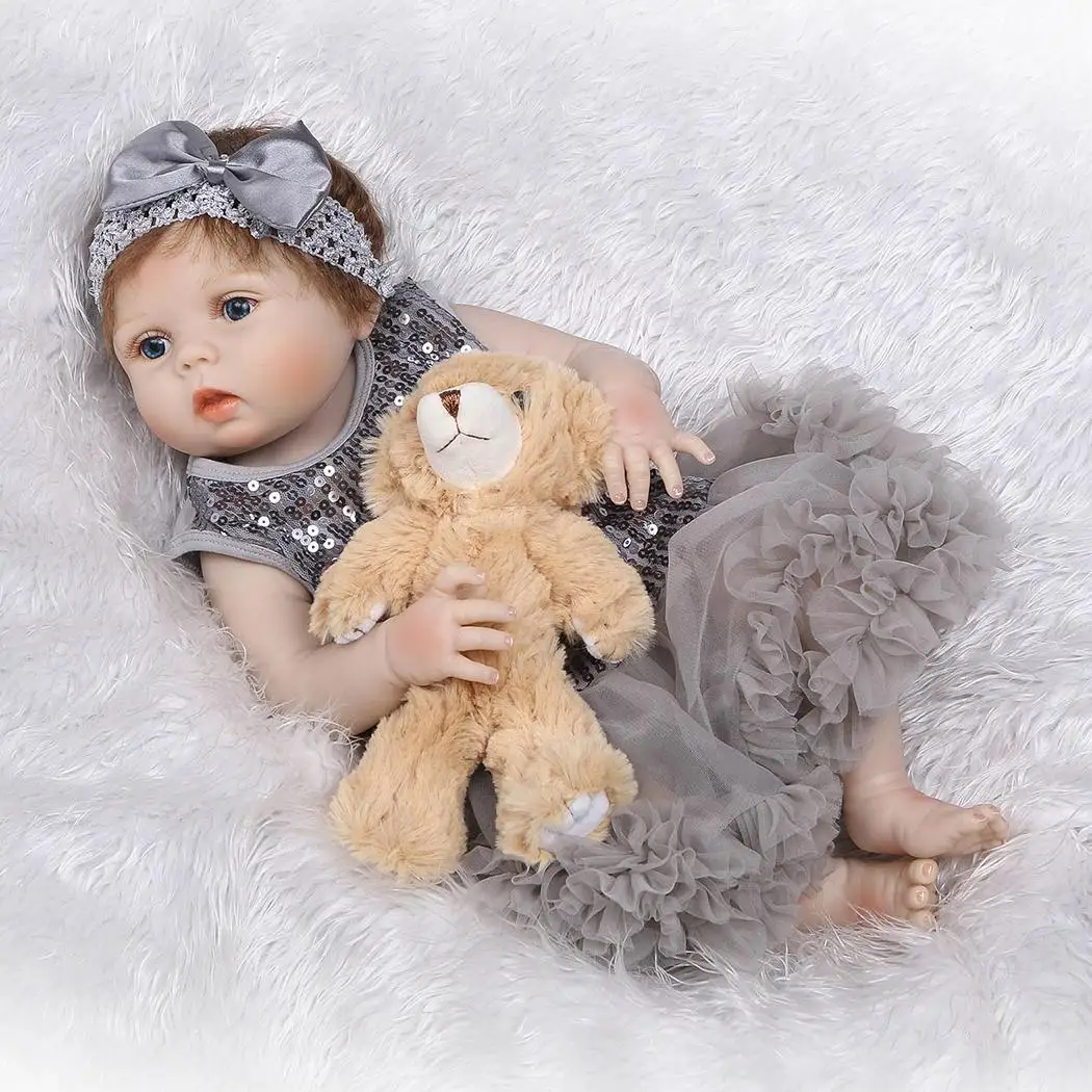 

55cm/21.7inch soft silicone Reborn baby doll Reborn baby realiste lifelike toys Children Birthday New year Gifts