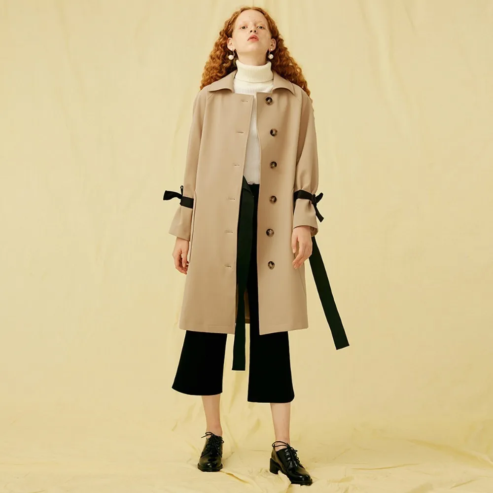 HDY Haoduoyi Cultivate oneself Simplicity Easy Leisure time Color collision Frenulum Big pocket Medium length fund Windbreaker