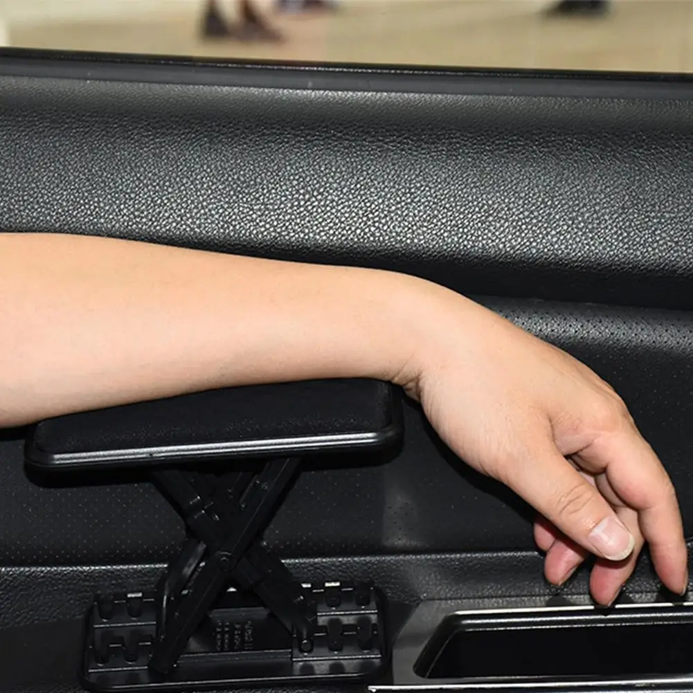 Universal Car Armrest Cushion,PU Leather Car Door Armrest Rest Pad,Adjustable Height Comfortable Left Side Support Pads,Passenger Rest Support Pad Breathable,Relieve Drivers Arm Fatigue