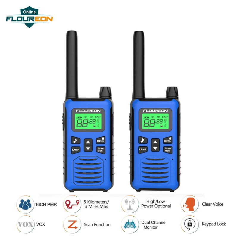 

1 Pair Walkie Talkie 22 Channels FRS/GMRS 462-467MHZ Two Way Radio Easy Handheld Intercom Portable Communicator Transceiver US