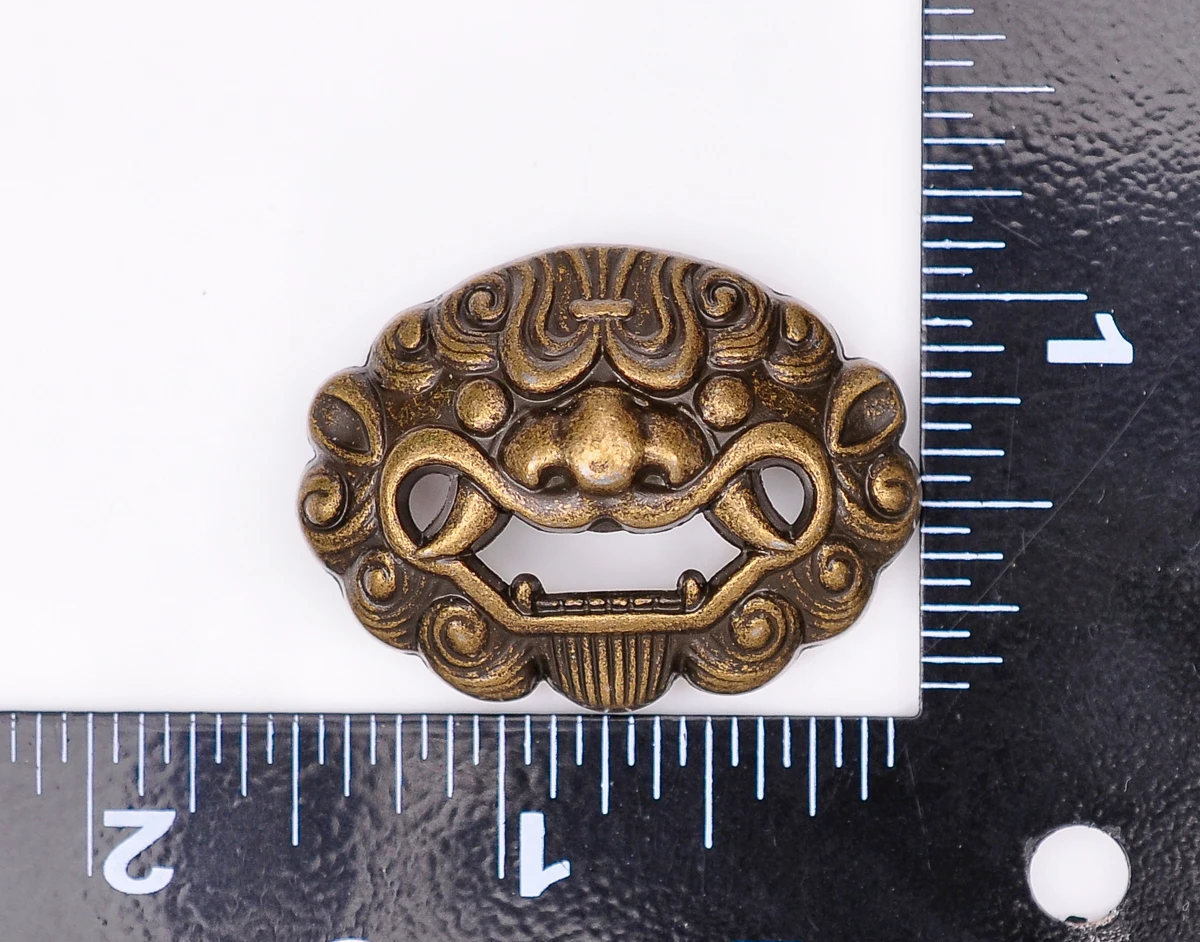 6 шт. 39x34 мм латунный китайский Лев Дракон голова Conchos Винт Задняя кожаная