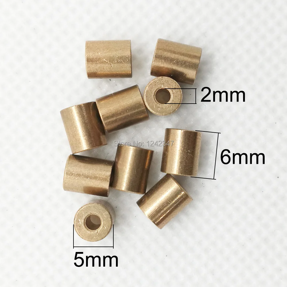 2x5x6mm Mini Copper Tin Brass Self Lubricating Bearing Miniature Smallest SINT C50 Fan Bronze