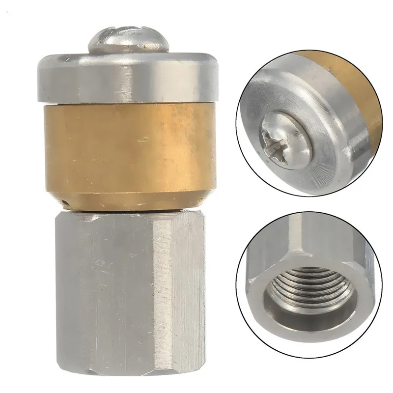 

High Pressure Sewer Pipe Dust Removal Jetter Washing Sprayer Nozzle 3 Jet 1/8" F Rotary Cleaning Nozzle Plumbing Tools