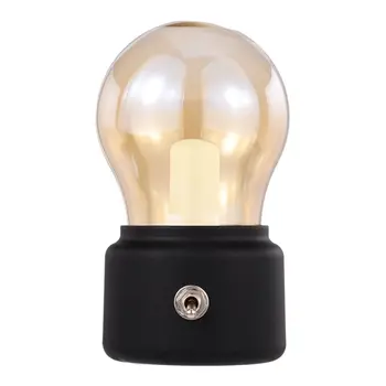 

LICG-Retro light bulb LED Rechargeable Night Light,Mini Desk Table Decor Mood Nightlight,Beside Bed Stand Lamp, Friend Office