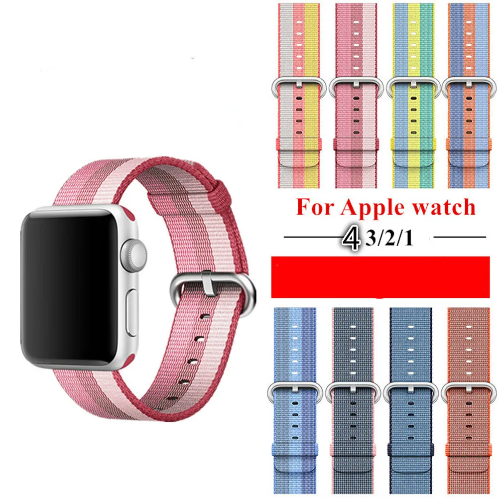 

high quality Woven Nylon Strap Band For Apple Watch 42mm 38mm 40 44 Bracelet Belt Watchband For Iwatch 4/3/2/ Accessories