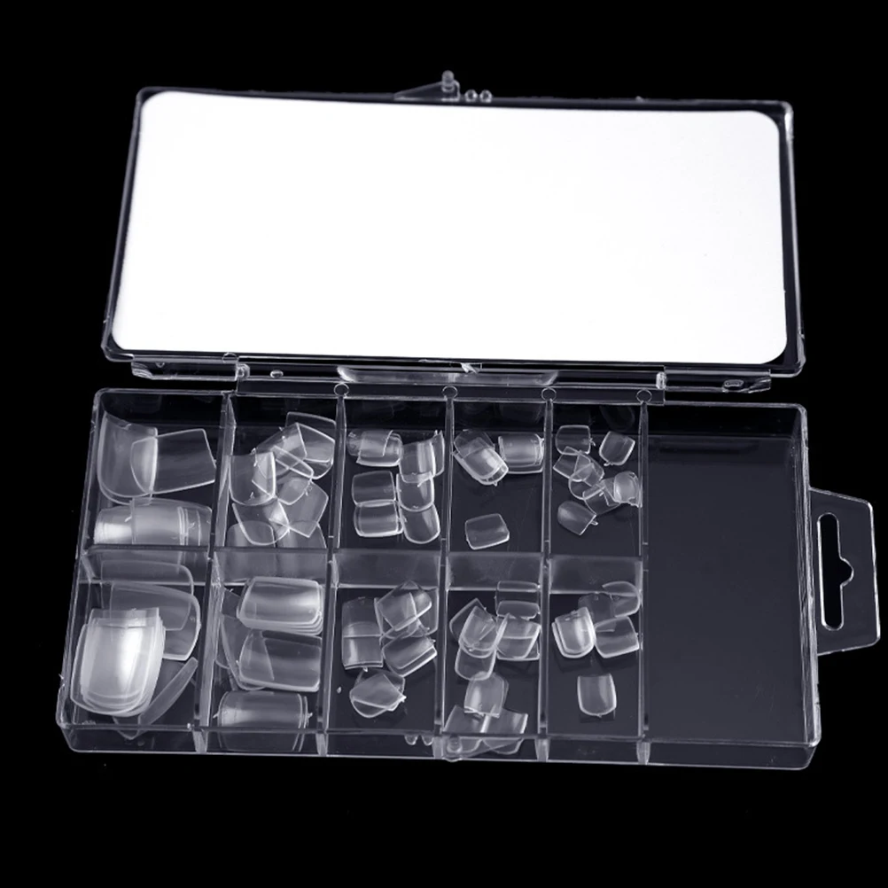 

100 Pcs/Pack Fake Artificial Acrylic False Toe Nails Tips Natural White Transparent Toenails Foot Manicure Beauty Nail Tool