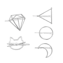 5 шт. шпильки для волос сплав геометрический выдолбленный застежка-лягушка заколка для волос с орнаментом заколка Бобби шпилька украшение шпилька для женщин девочек