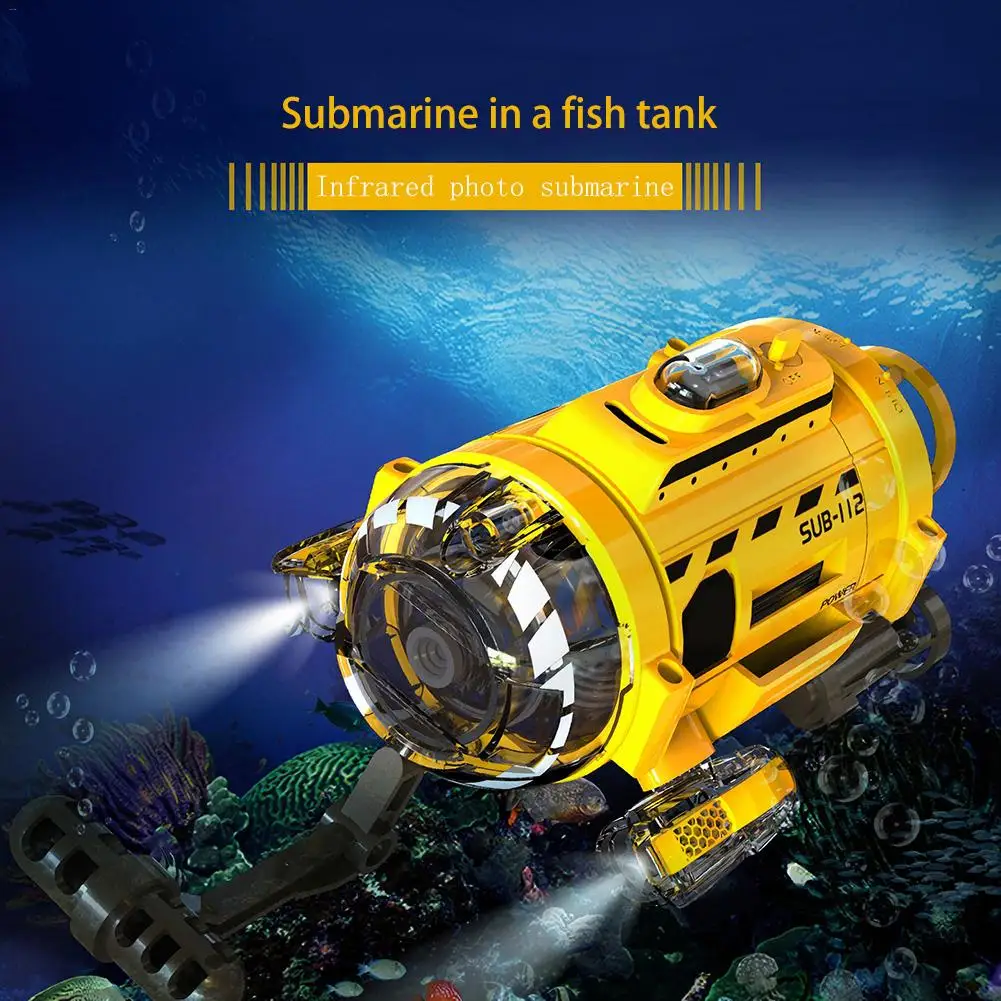 

Children's Remote Submarine Toys Mini Submarine Photography Electric RC Infrared Camera Model With Feeding Device Photo Camera