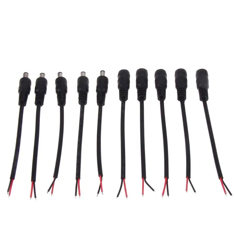 

5pcs DC LED Connectors with Lock Buckle 5.5*2.1mm Male Female Jack Adapter 15cm length cable for LED Strip Light