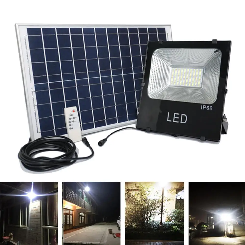 

LanLan Control Floodlight Solar Sensor Lamp Light Waterproof IP66 Outdoor Emergency Security Garden Street Flood Light