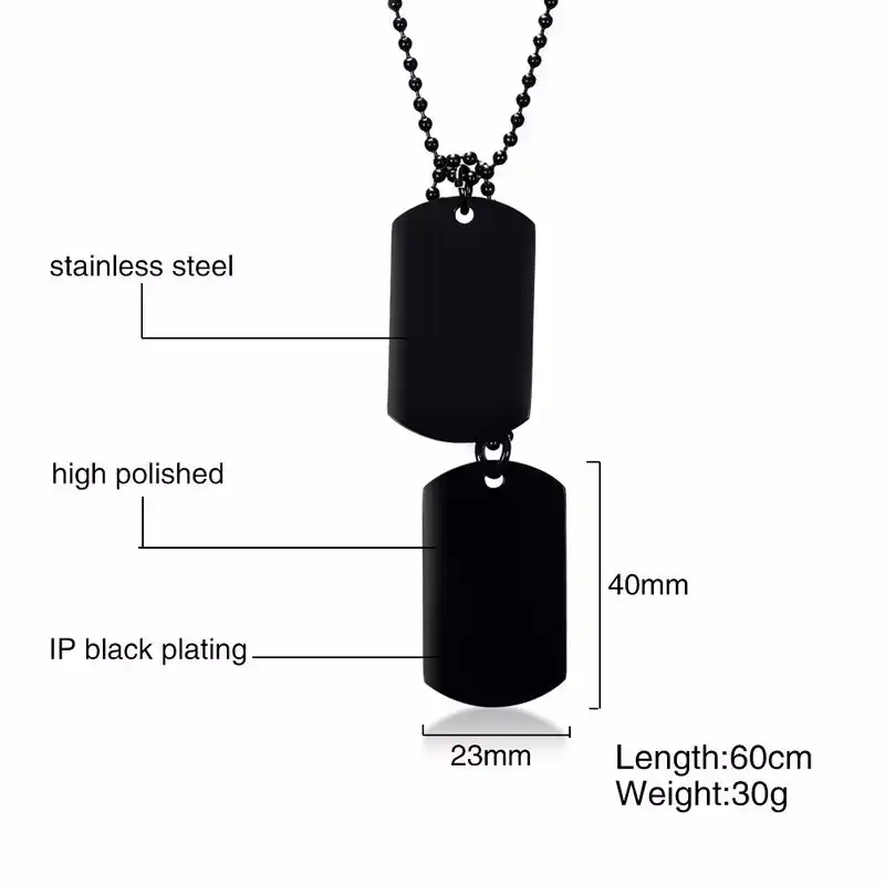 To My Brother Dog Tag Necklace Pendant Men Army Soldier Stainless Jewelry With 24 Inch