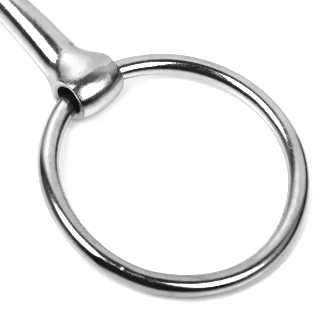 5' Loose Ring Mouth Snaffle Bit Silver Iron Roller Tack Horse Mouthpiece High Grade Rust Proof 140mm/5 inch