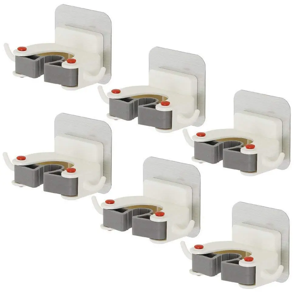 

Mop broom, wall-mounted broom fixture tool storage self-adhesive hanger storage rack, Perfect for kitchen garden garage laundr