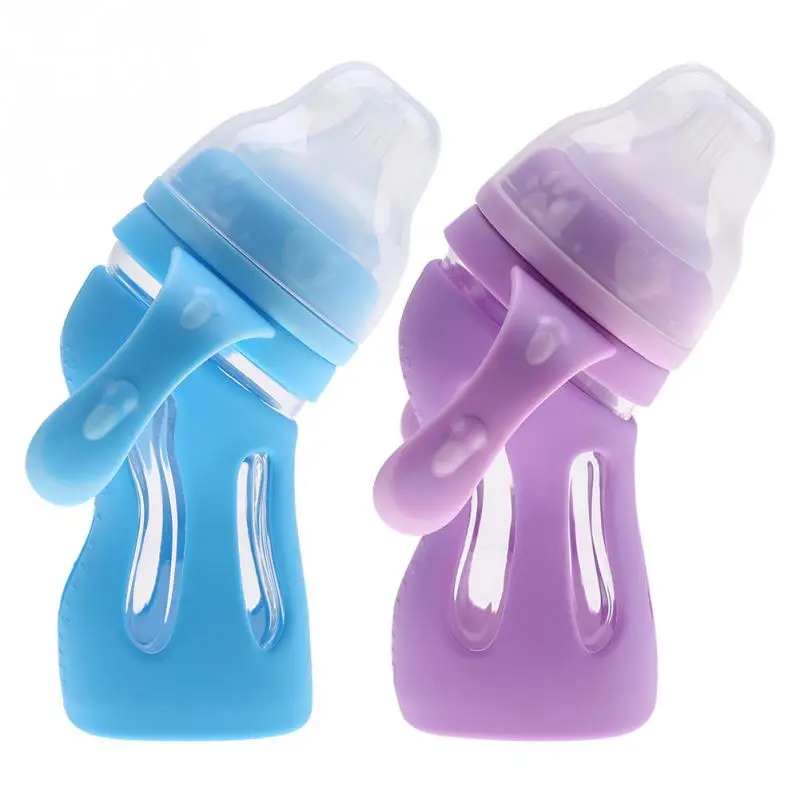 

240ML180mL Baby Infant Feeding Bottle Anti-Drop Newborns Milk Bottle Curved wide caliber High temperature resistance