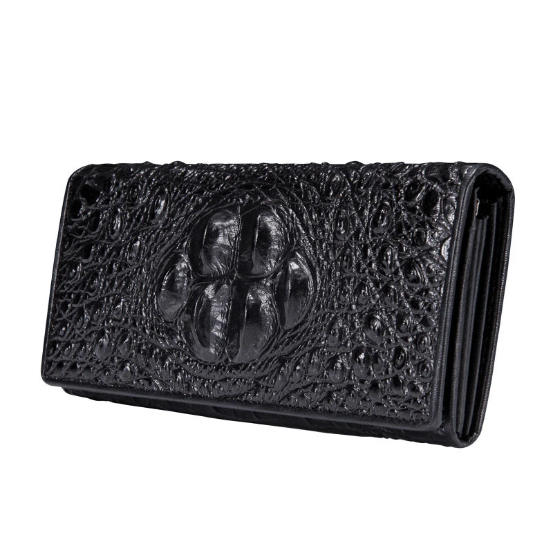 

European And American Crocodile Pattern Hinges Long Multi-Card Wallet Multi-Function Pu Clutch