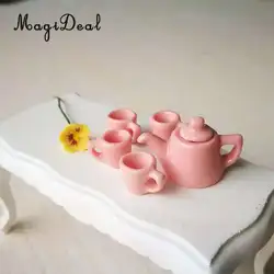 5 шт. 1/12 кукольный домик миниатюры столовая посуда фарфор чайная чашка набор кухня аксессуар розовый