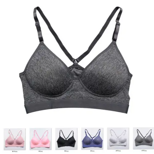 

2019 Women's Ladies Solid High Impact Full Coverage Underwire Active Workout Sports Running Bra Everyday