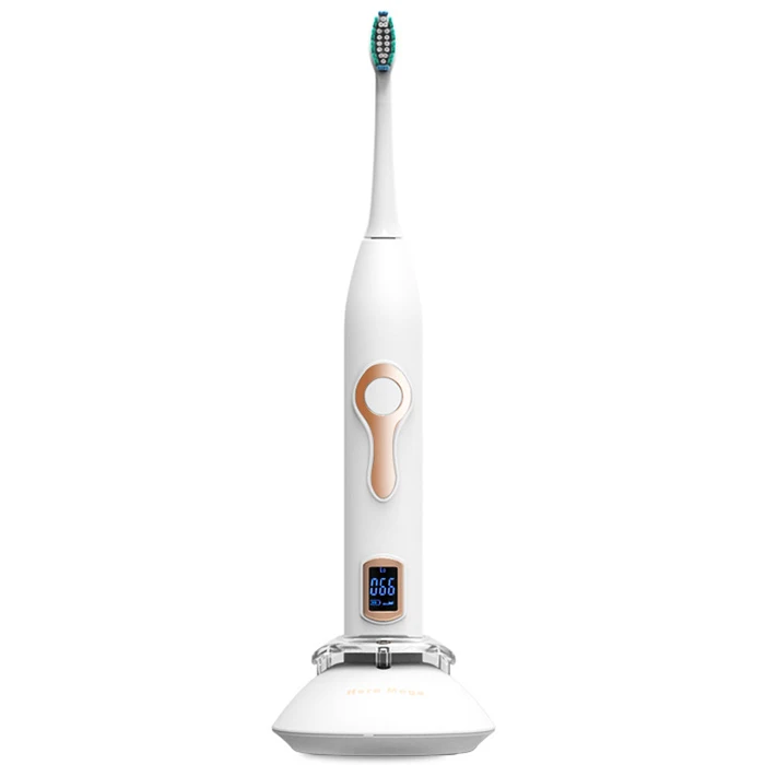 

Portable Electric Toothbrush IPX7 Waterproof 608 Magnetic Suspension LCD Reharged Dental Teeth Tooth brush With 2 brush Heads