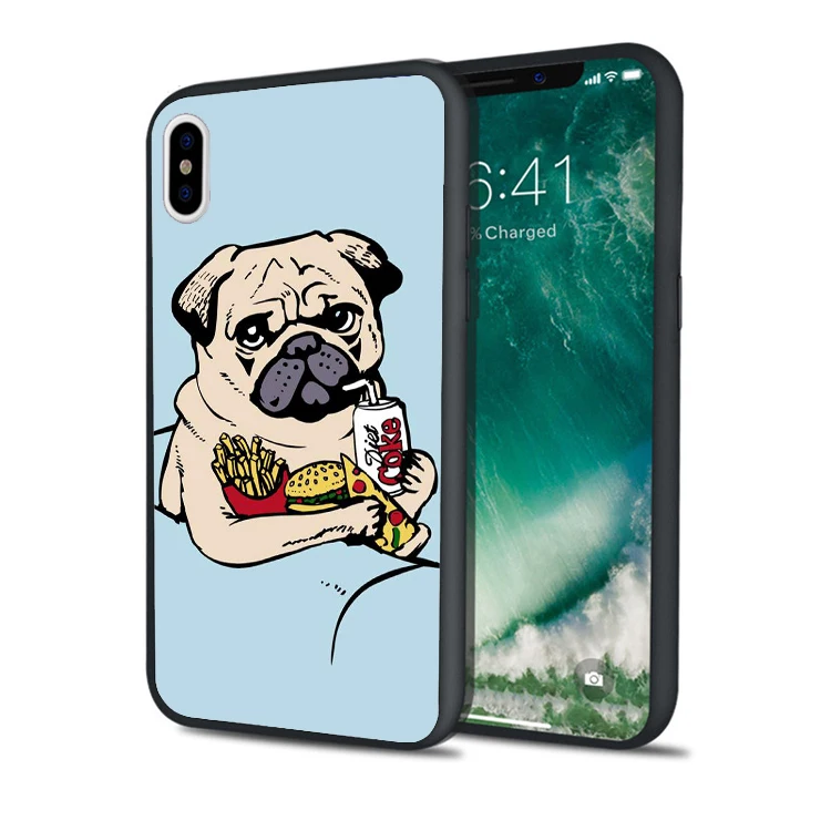 Coque Pug Dog Memes милый черный силиконовый чехол для телефона iPhone XS Max XR 10X7 8 Plus 5s 5 SE 6 S iPod