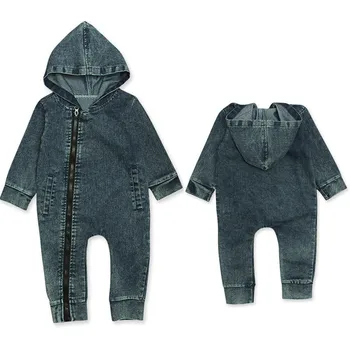 

New Autumn Winter Baby Boy Hooded Romper Long Sleeve Zipper Jumpsuit Baby Clothes Outfit Newborn costumes Roupas de bebe Clothes