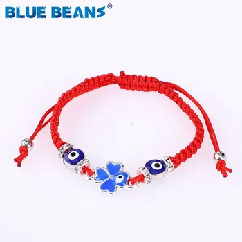 

Punk Bohemia Bracelets Women slipknot handmade With Braided Red Rope Beaded Charm Bracelets Crystal heart fashion accessories cc