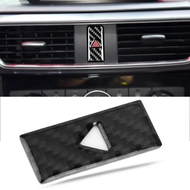 3Pcs Carbon Fiber Car Center Control Panel Cover Trim For Mazda 3 Axela 2017
