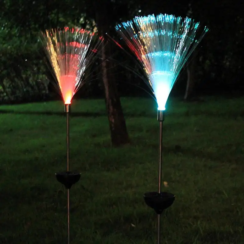 

Outdoor Optical Fiber Light Garden Light Novelty Solar Powered Color Change LED Lawn Night Decorative Lamp