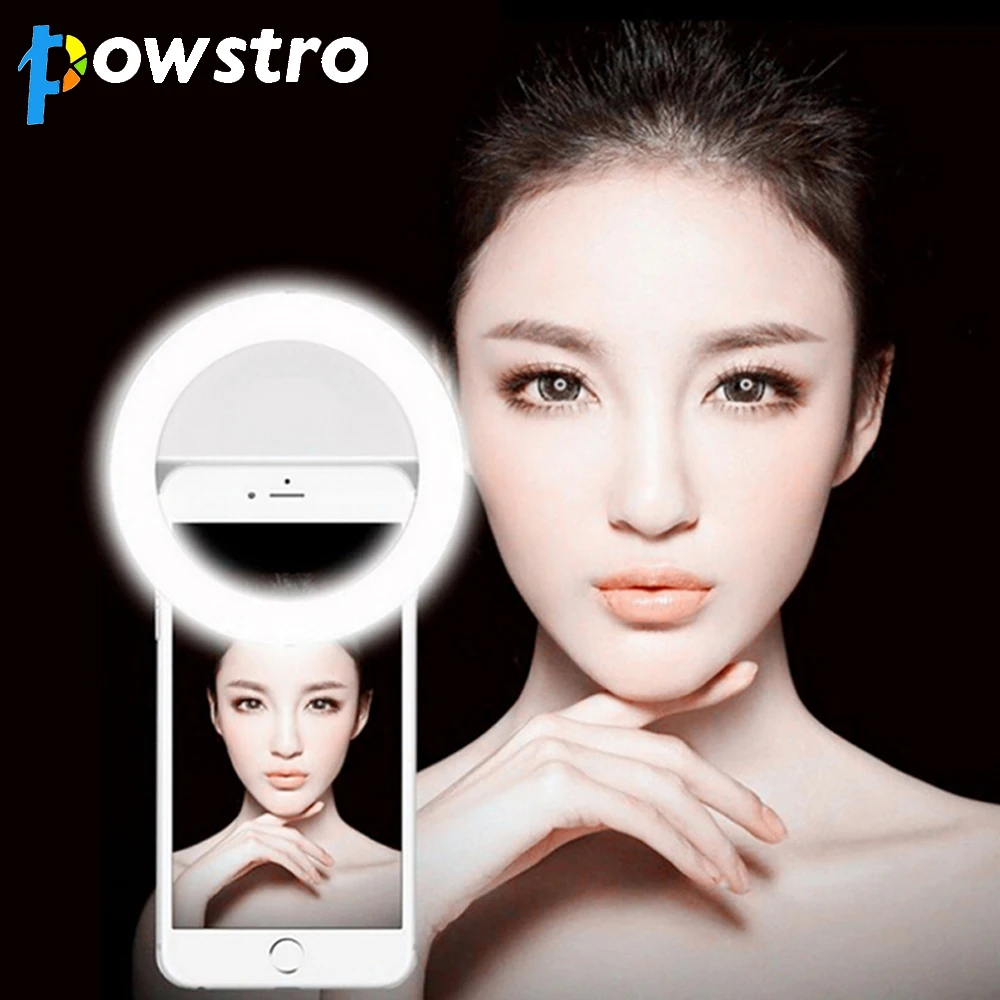 

Selfie LED Light Up Flash Light Photography Luminous Ring Light 36pcs LED 3 Brightness Levels Clip On All Mobile Phone