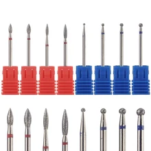 8 типов алмазных сверл для ногтей, вращающиеся сверла для кутикулы, электрические сверла для маникюра, аксессуары, фрезы для ногтей, MF01-08