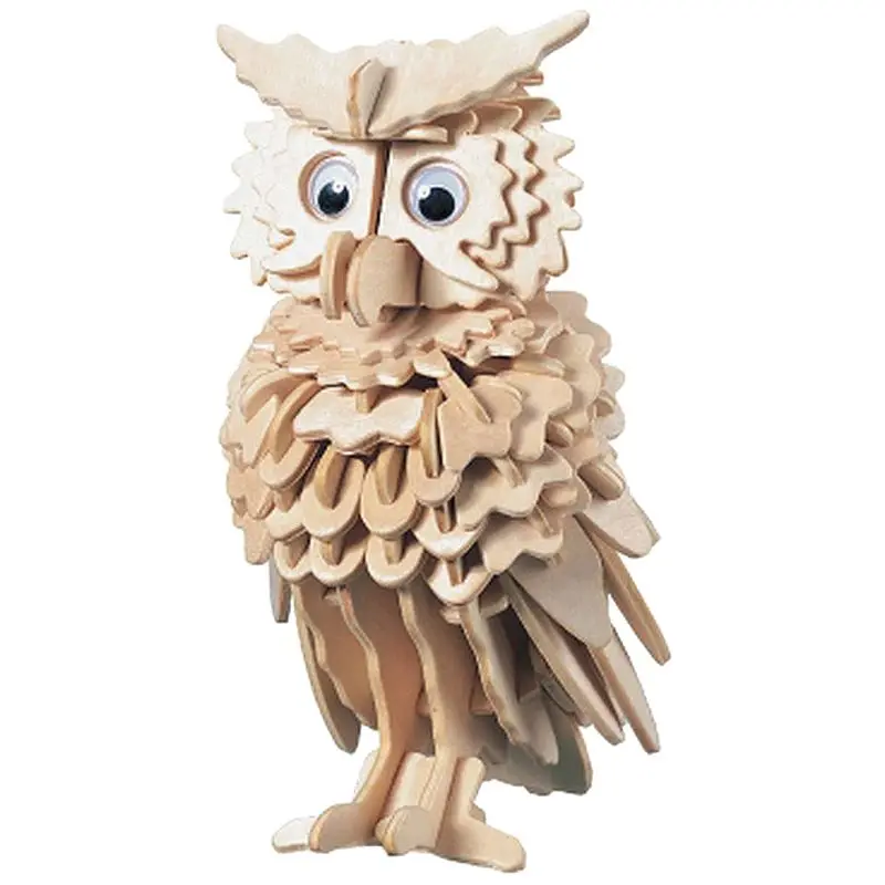 

3D Wooden Owl Puzzle Jigsaw Woodcraft Kids Kit Toy Model DIY Construction