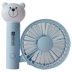 Милый мультфильм медведь вентилятор с usb зарядкой портативный ручной вентилятор летние домашние небольшой вентилятор настольная лампа