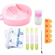 Nail Polish Removal Set Nail Art Cleaner Nail Polish Cotton Pad Hand Wash Bowl