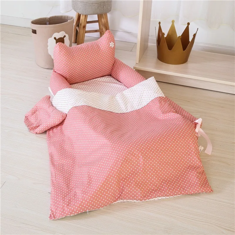 LM Baby Bassinet For Bed Baby Lounger Breathable Hypoallergenic Co-Sleeping Baby Bed 100% Cotton Portable Crib For Bedroom