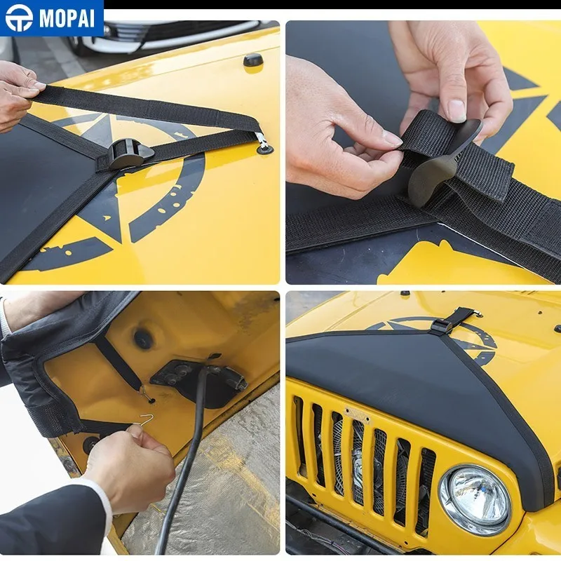 MOPAI накладка на капот двигателя для Jeep Wrangler TJ 1997-2006, Брезентовая передняя крышка для бюстгальтера, защита для Jeep TJ, автомобильные аксессуары