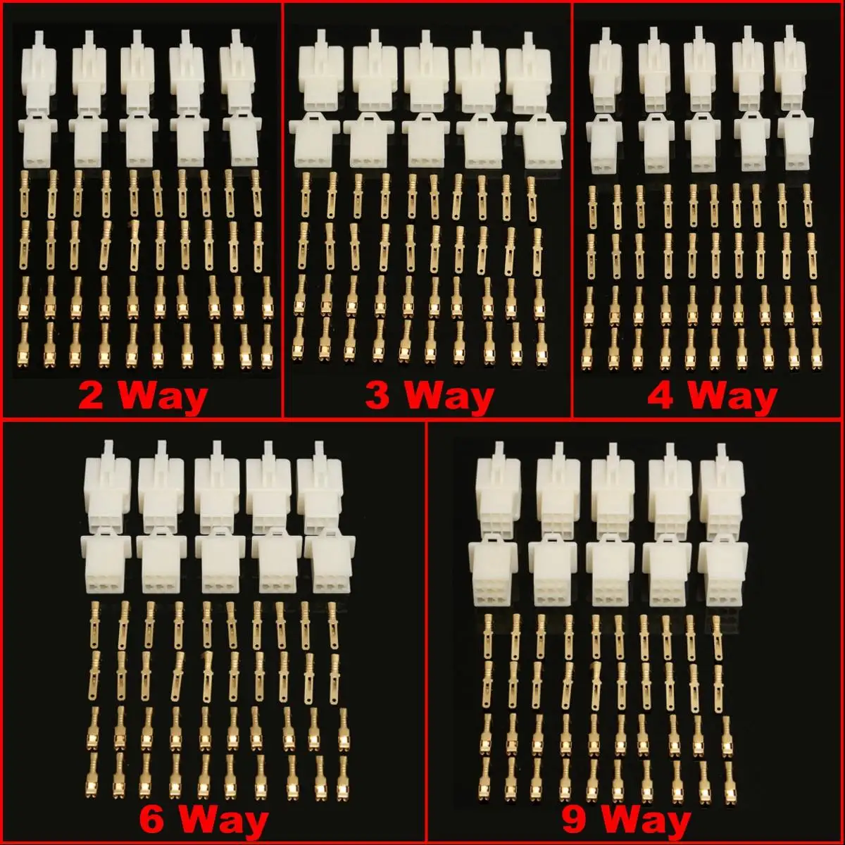 2 3 4 6 9 способ 2,8 мм мотоциклетные батарея Разъем комплекты клемм мотоцикл мужской женский разъем