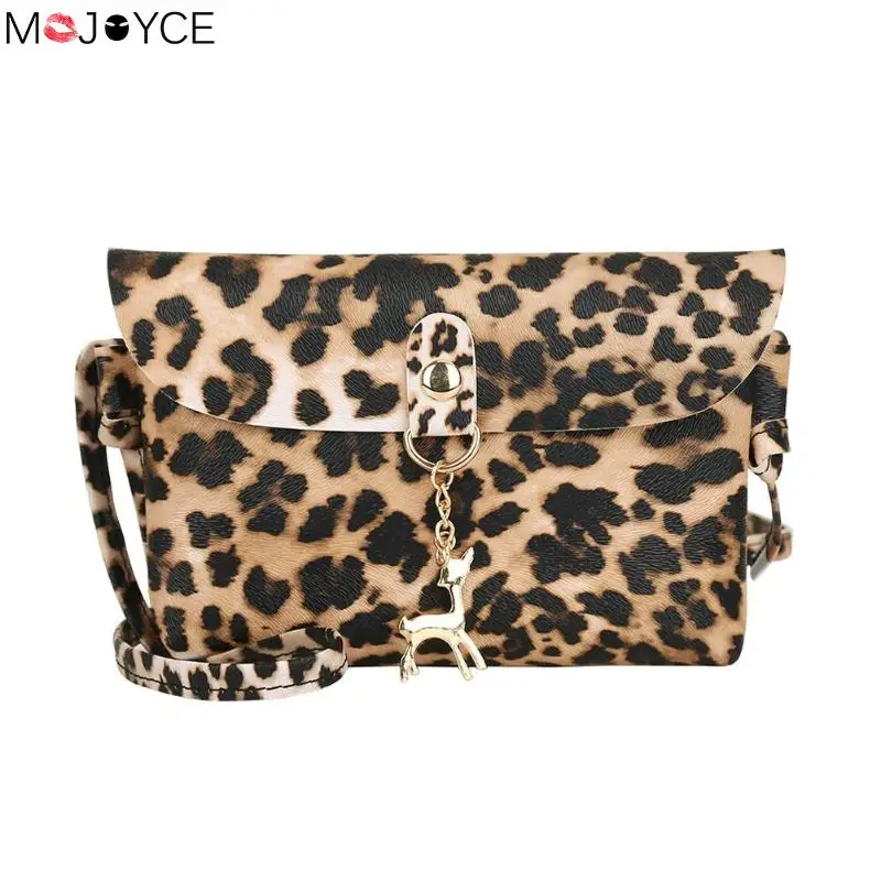 

Leopard Print Deer Small Messenger Bag for Women PU Leather Shoulder Bag Casual Female Crossbody Bags carteras y bolsos de mujer