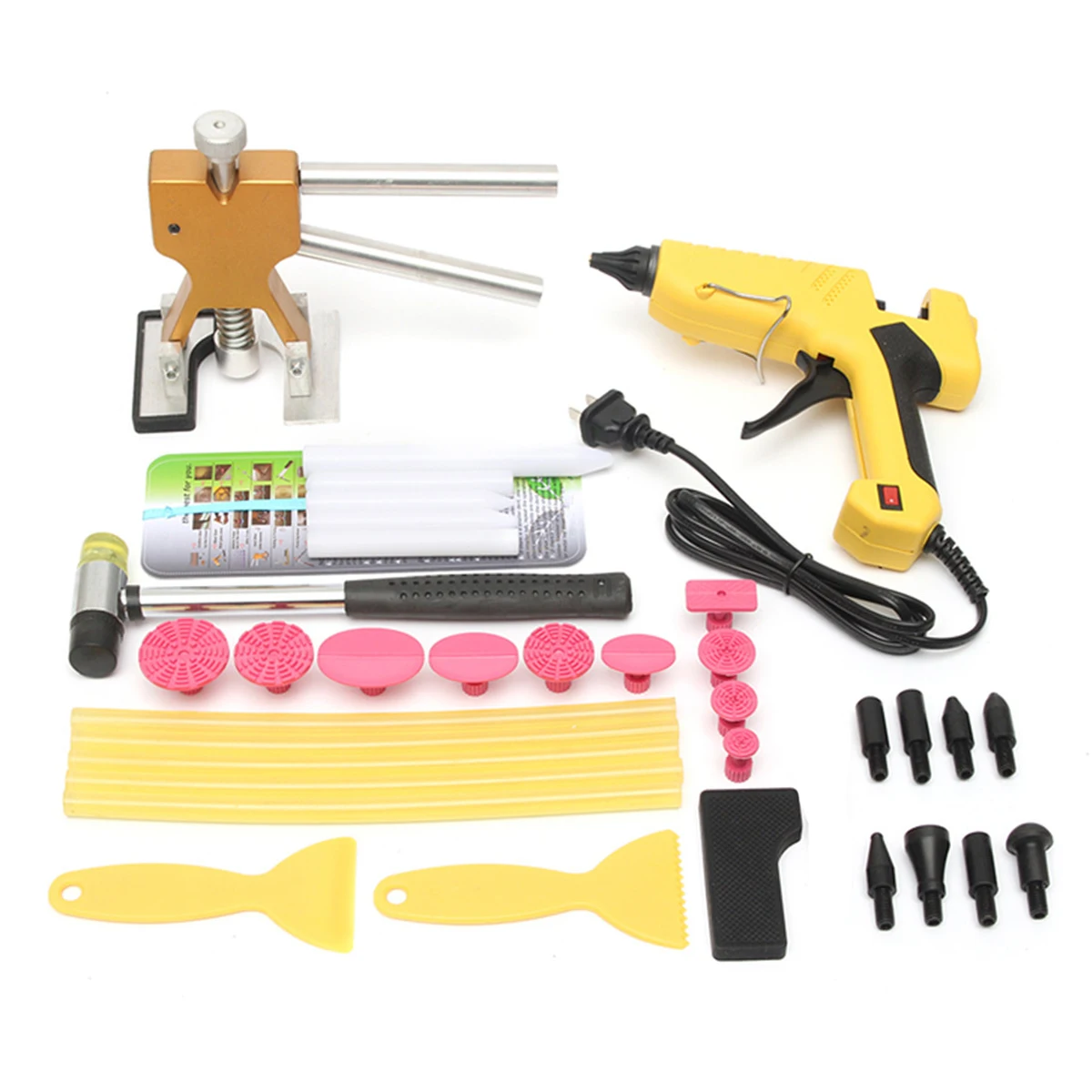 

29Pcs Car Dent Repair Bridge puller Glue Gun Taps Auto Hail Dent Removal PDR Tools Kit