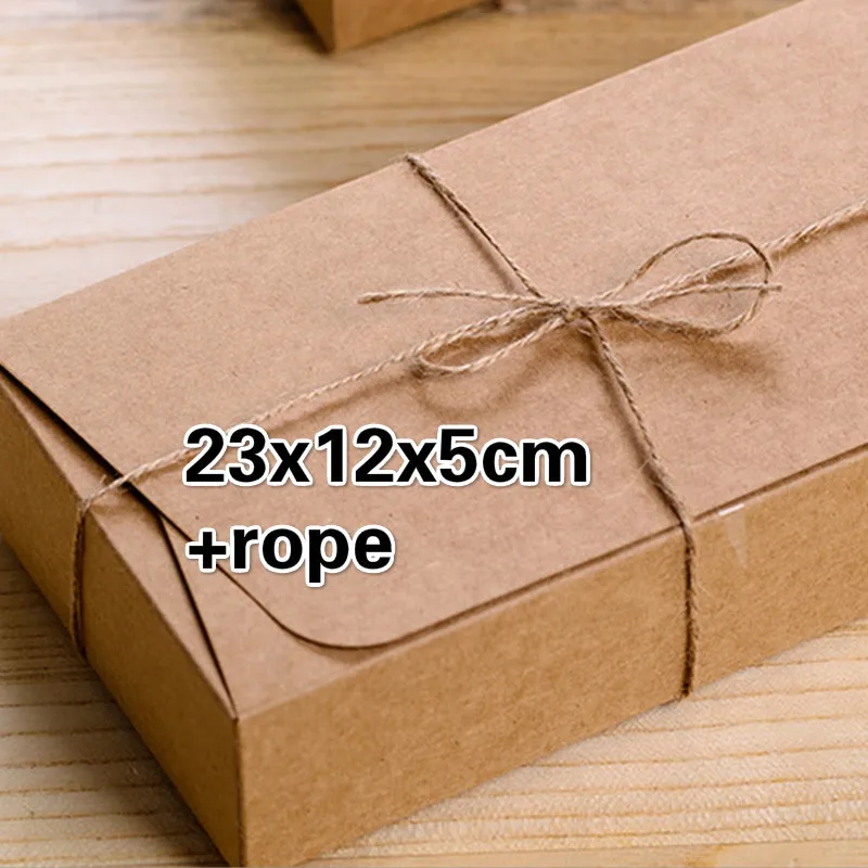 20 шт./лот 23x12x5 см Новая Подарочная коробка из крафт картонной бумаги