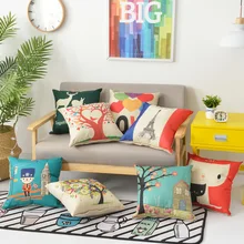 45*45 см Животные креативный сова кошка Чоппер плюшевый, с принтом мягкие игрушки автомобиль диван диванная подушка под спину украшение плюшевые подушки игрушка