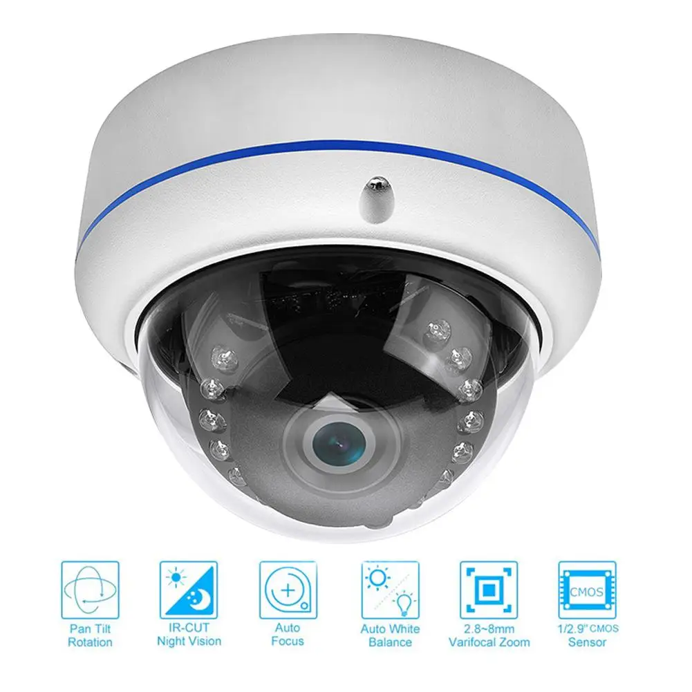

2 Million Pixel Hemispherical Network Camera HD Night Vision 48V POE Indoor Surveillance Camera