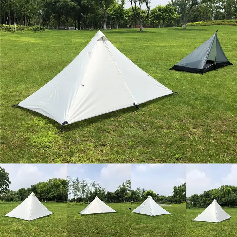 خفيفة Teepee عشرة Oudoor التخييم الهرم خيمة خالية يغرق المحمولة شاطئ الشمس المأوى قماش القنب للماء المظلة مظلة الشمس الظل