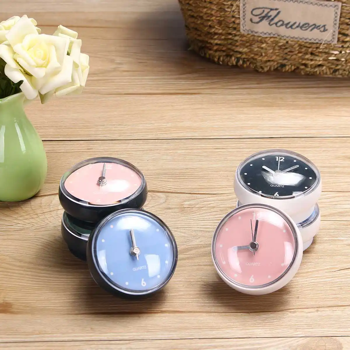 

Waterproof Shower Bath Suction Clock Bathroom Mirror Wall Sucker Kitchen Decor Bathroom Wall Clock with Rubber Suction Cups