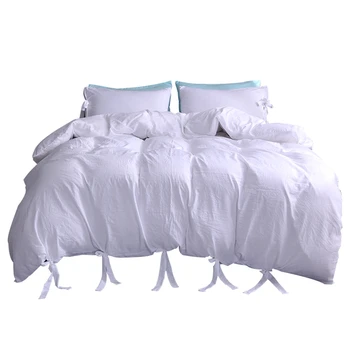 

Solid Color Washed Cotton Soft Quilt Cover Twin Queen King Duvet Cover Pillowcase Three Pieces Home Bedding Set